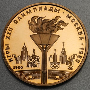 Goldmünze 100 Rubel "Olympiade Moskau" 1977-1980 (CCCP/Russland) - Miniaturansicht 2