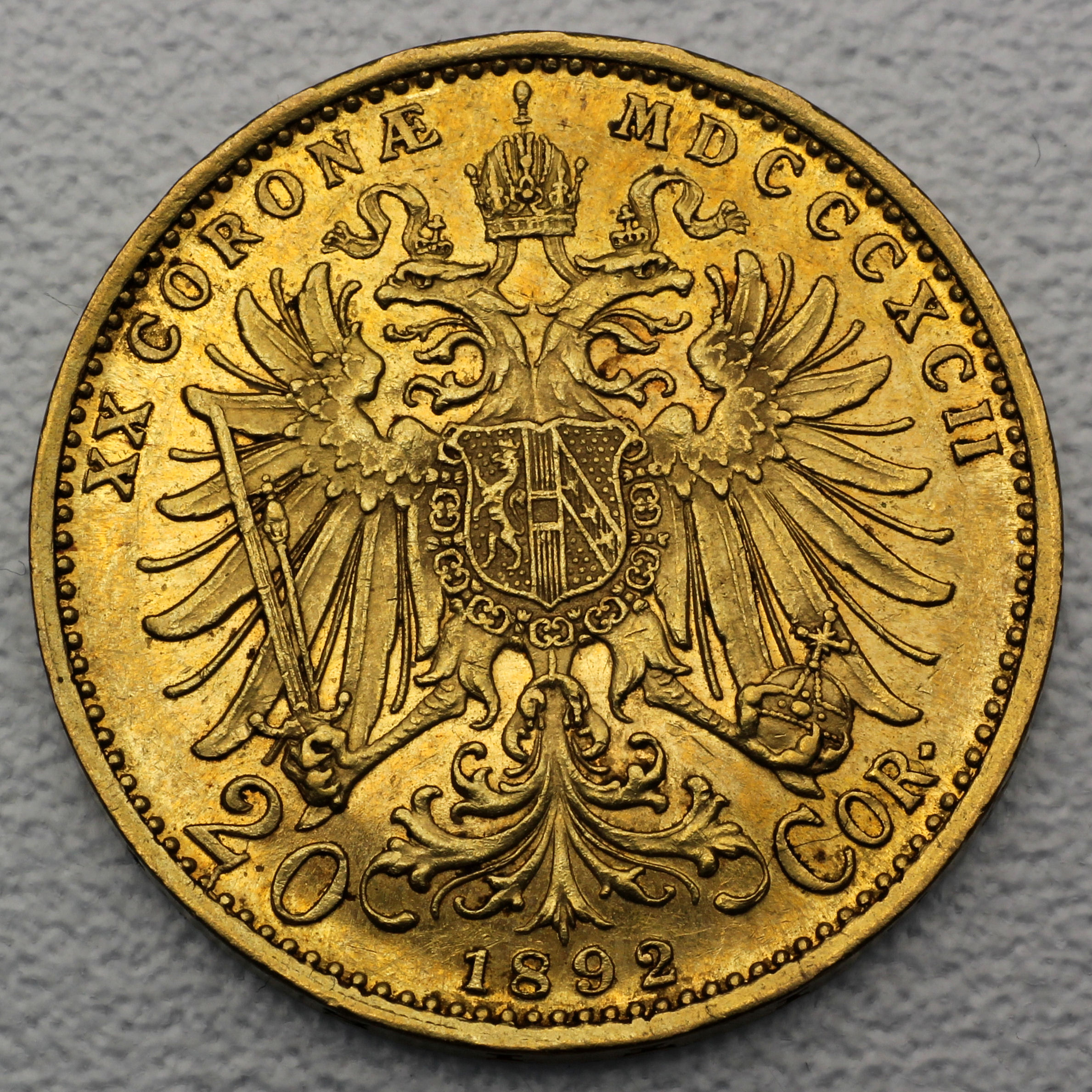 Goldmünze 20 Kronen 1892-1905 Originalprägung (Österreich) - Detailansicht 1
