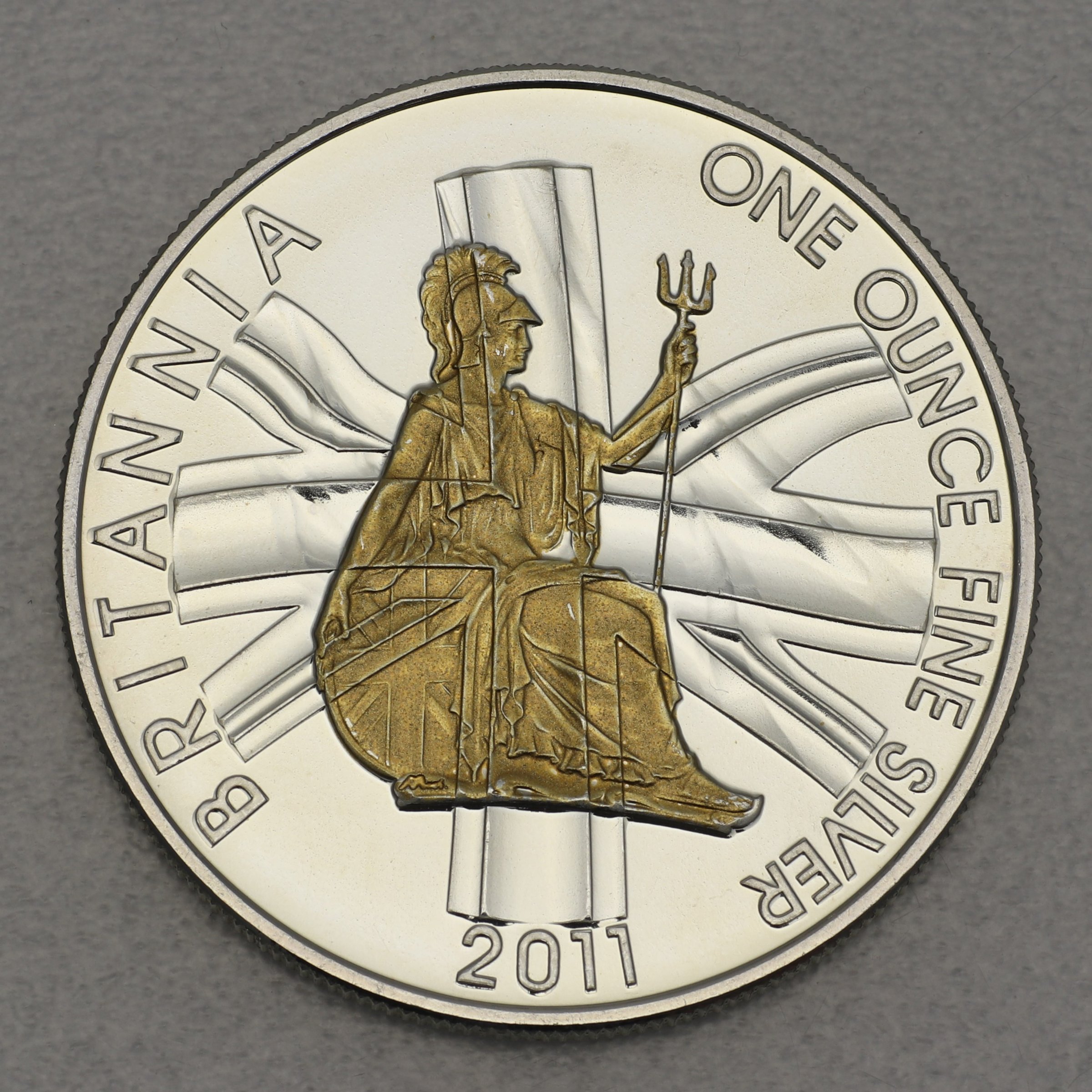 Silbermünze 1oz "Britannia" 2011 (vergoldet) (Großbritannien) - Hauptansicht