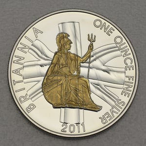 Silbermünze 1oz "Britannia" 2011 (vergoldet) (Großbritannien) - Hauptansicht