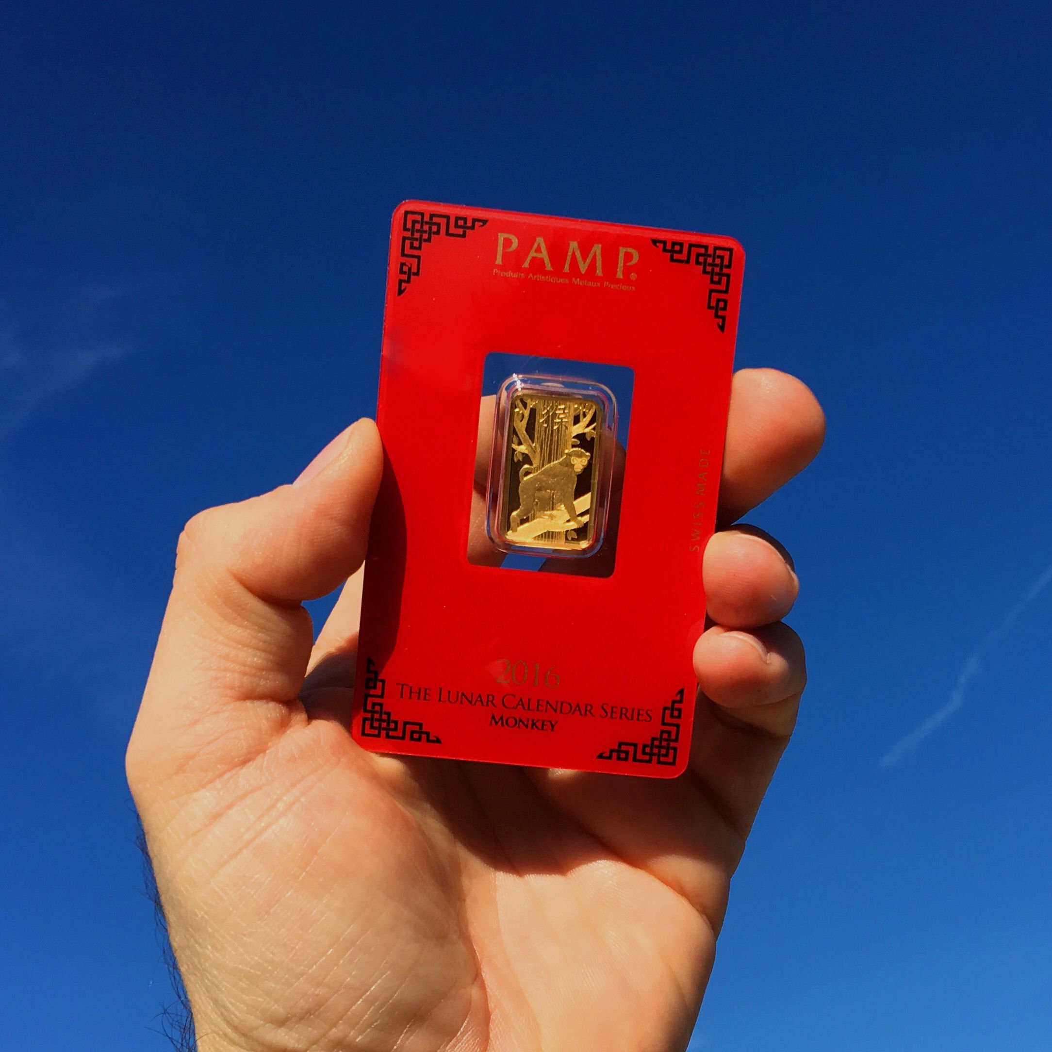 Goldbarren 5g "Affe 2016" Lunar PAMP - Detailansicht 5