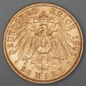 Goldmünze 20 Mark "Otto" 1895-D J.200 (Bayern) - Miniaturansicht 2