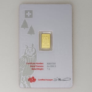 Goldbarren 1g PAMP "Switzerland - Owl" - Miniaturansicht 2