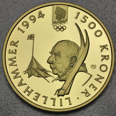 Goldmünze 1500 Kroner "Amundsen" 1993 (Norwegen) - Miniaturansicht 1