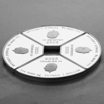 Silbermünze 4 x 1oz "Schlange" 2025 (PP/koloriert) Set – 4-teilig Quadrant (Tuvalu) - Miniaturansicht 4