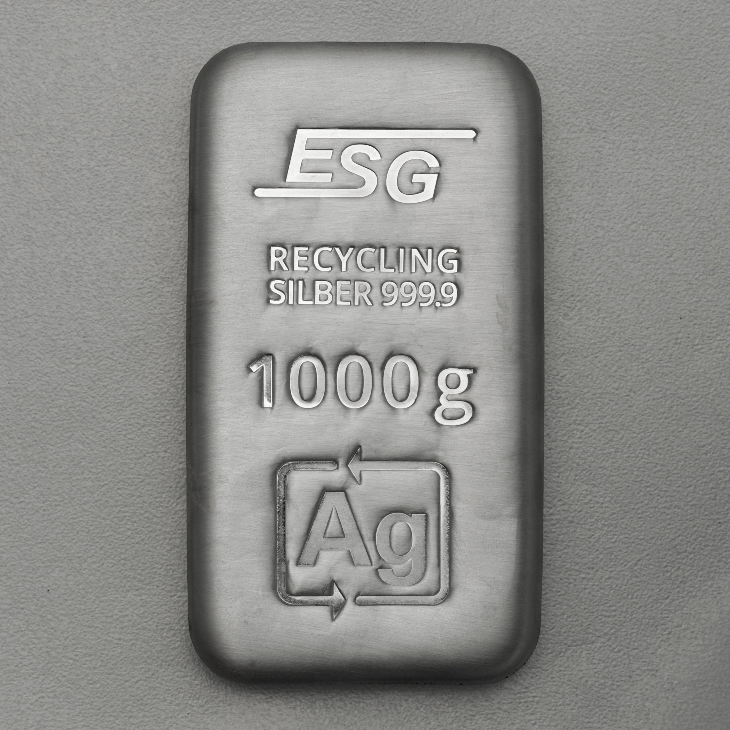 Silberbarren 1000g/1kg ESG gegossen gravierbar Recyclingsilber - Hauptansicht
