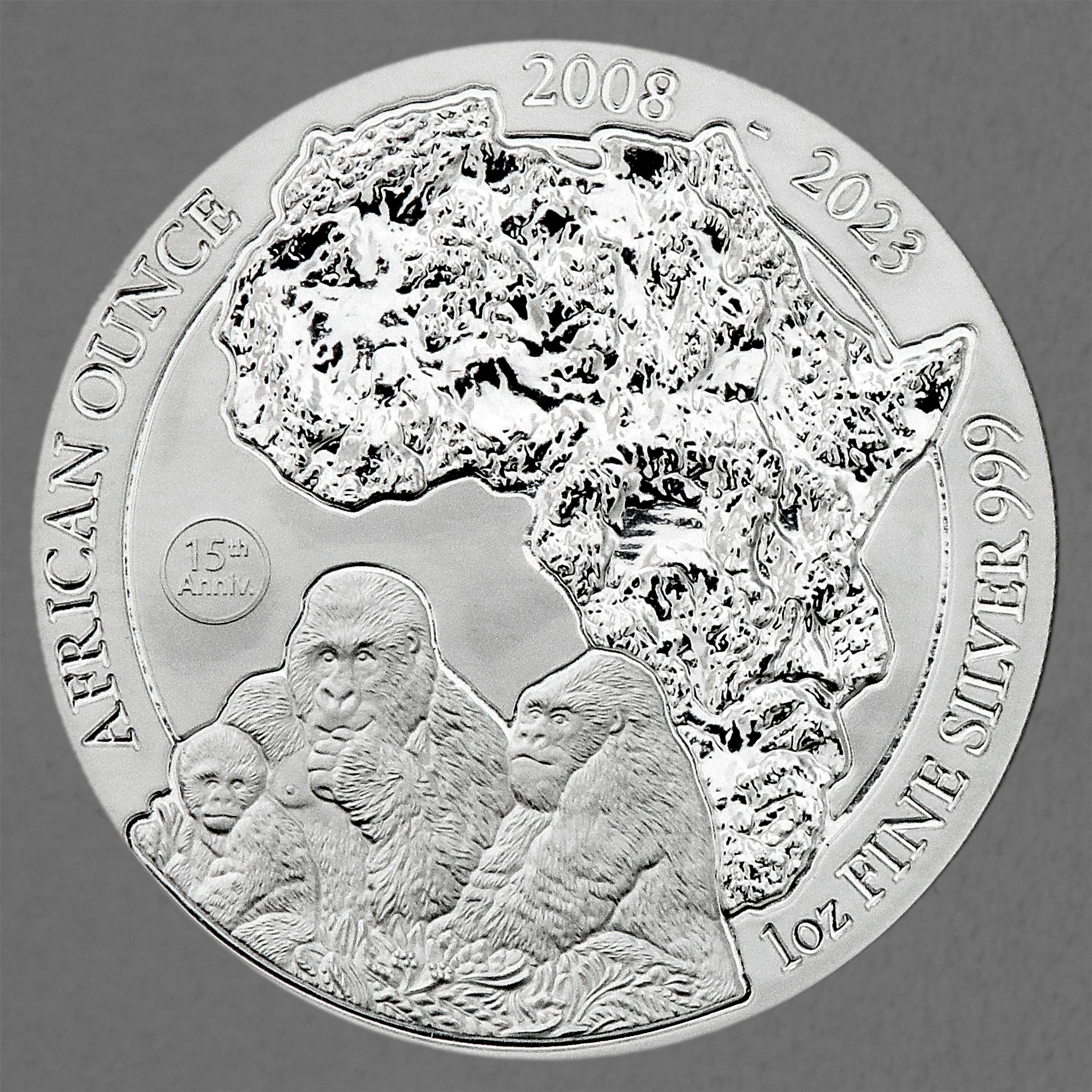 Silbermünze 1oz "Berggorilla" 2023 African Ounce 19% (Ruanda) - Hauptansicht