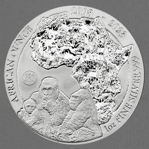 Silbermünze 1oz "Berggorilla" 2023 African Ounce 19% (Ruanda) - Hauptansicht