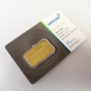 Goldbarren 10g UMICORE/Blister m. Zertifikat - Miniaturansicht 3