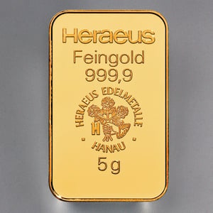 Goldbarren 5g HERAEUS Resale - Hauptansicht