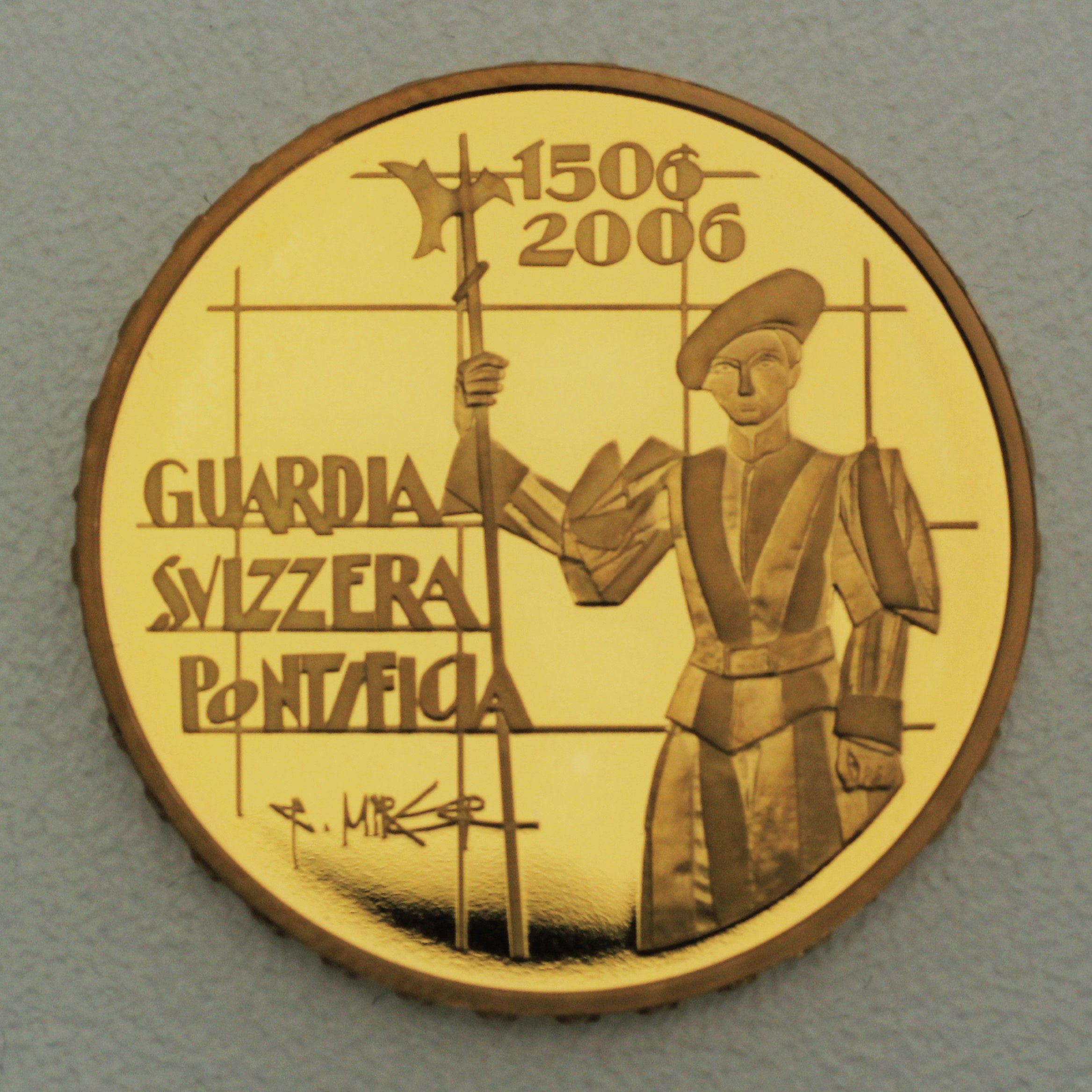 Goldmünze 50 Franken "500 Jahre CH-Garde" 2006 (Schweiz) - Hauptansicht