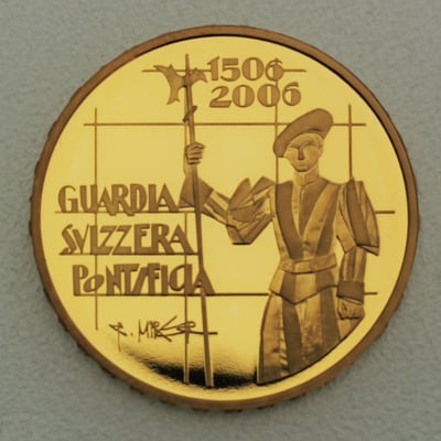 Goldmünze 50 Franken "500 Jahre CH-Garde" 2006 (Schweiz) - Miniaturansicht 1
