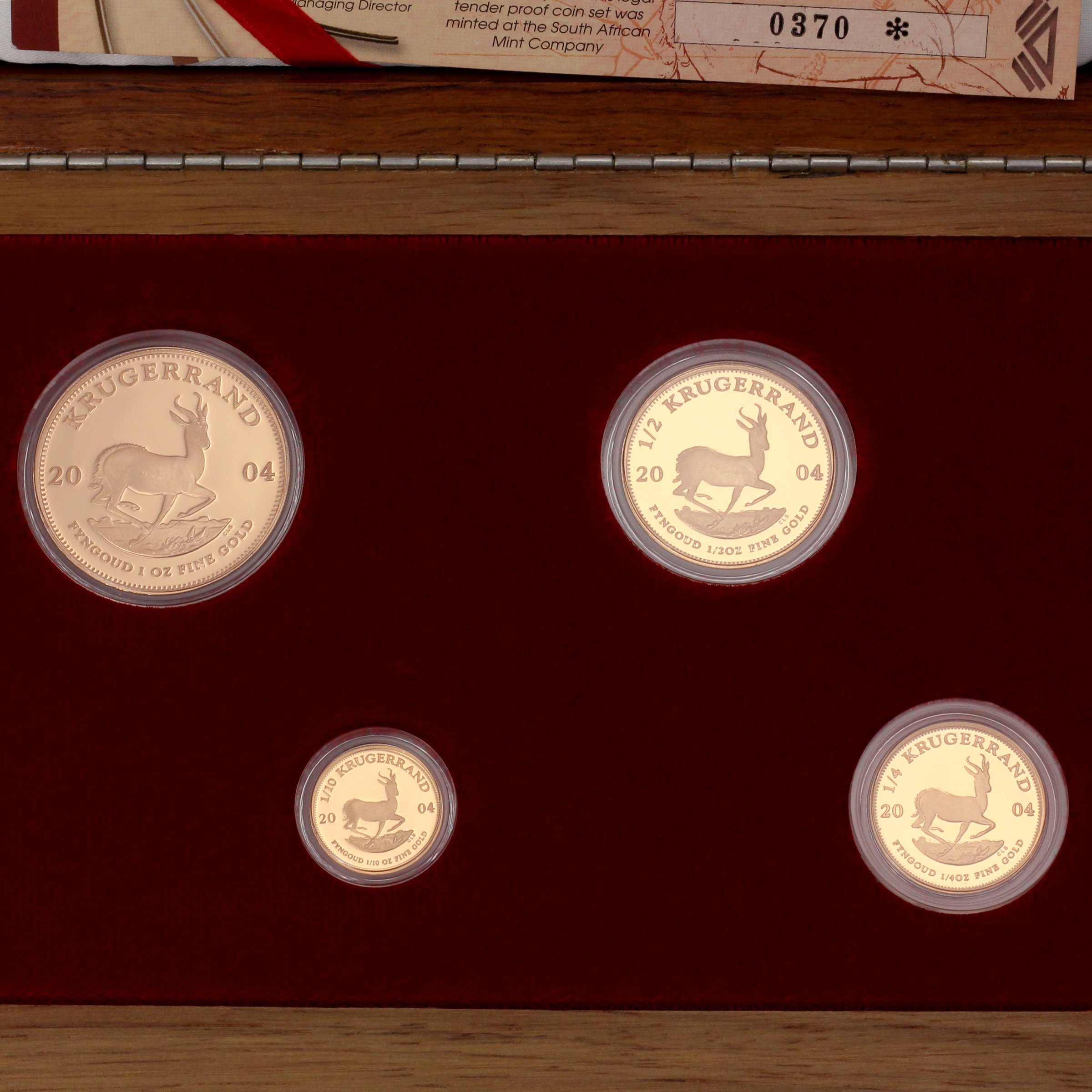 Goldmünzen 4 x "Krügerrand" 2004 (PP) Prestige Set – 4-teilig (Südafrika) - Detailansicht 2
