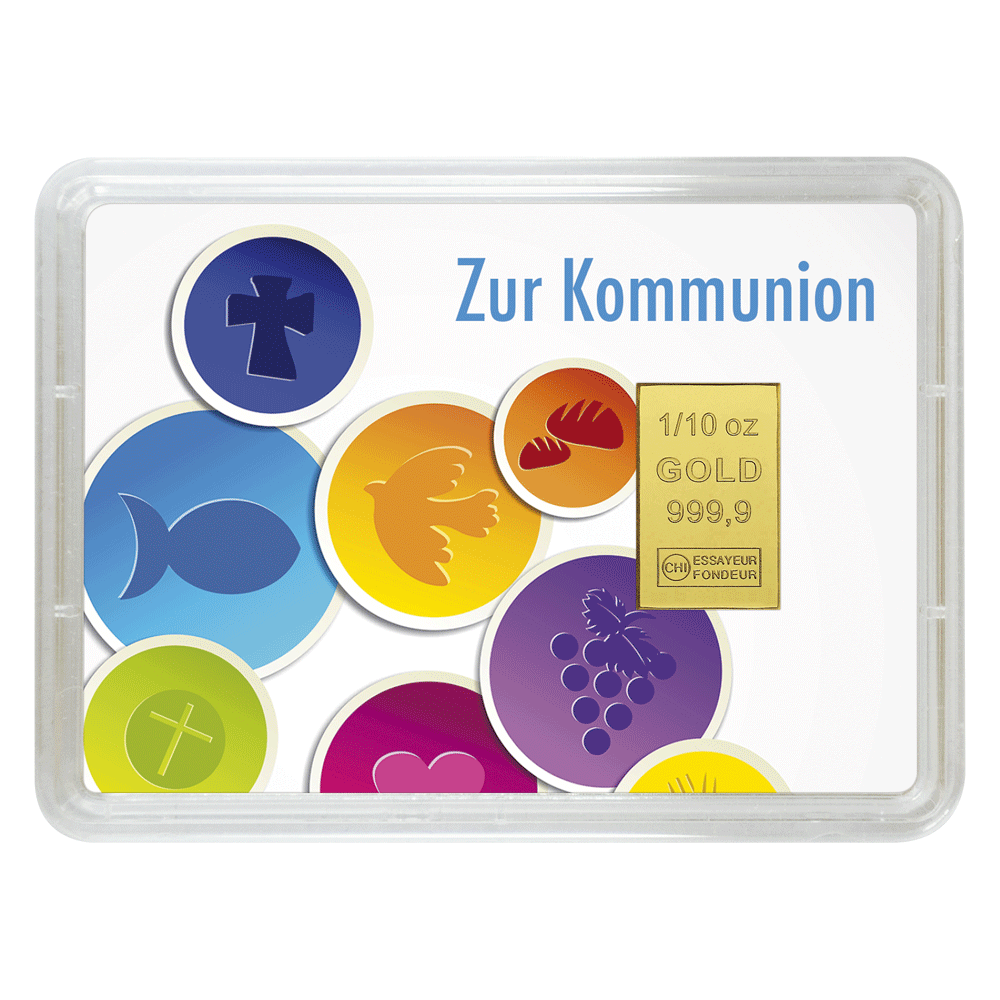 Goldbarren 1/10oz "Zur Kommunion" (Flip) - Hauptansicht