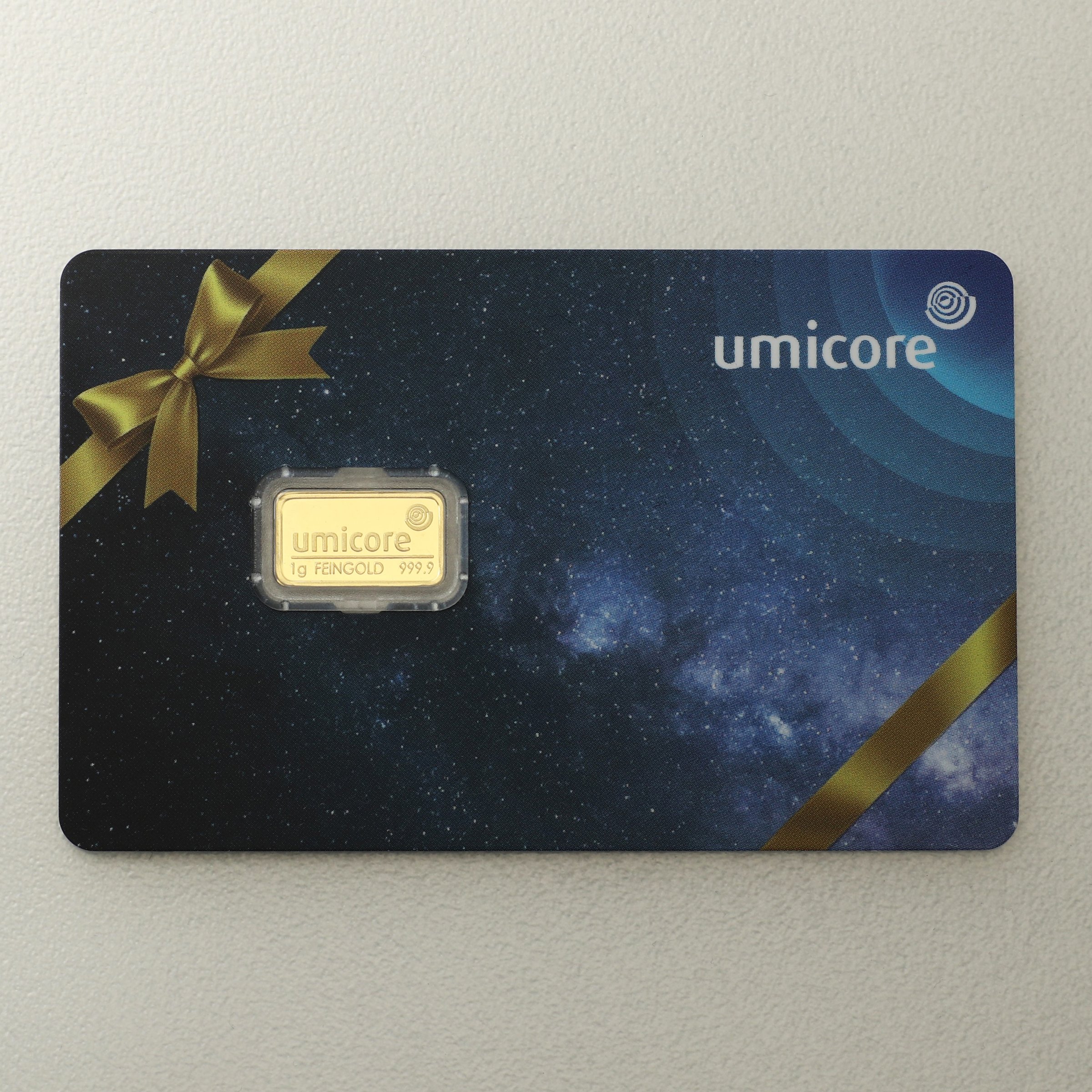 Goldbarren 1g UMICORE (Geschenk-Blister) - Hauptansicht