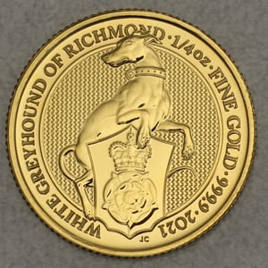 Goldmünze 1/4oz "White Greyhound of Richmond" 2021 The Queen s Beasts (Großbritannien) - Hauptansicht