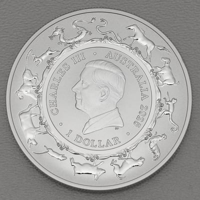 Silbermünze 1oz "Schlange" 2025 Lunar II (RAM) – Year of the Snake (Australien) - Miniaturansicht 2