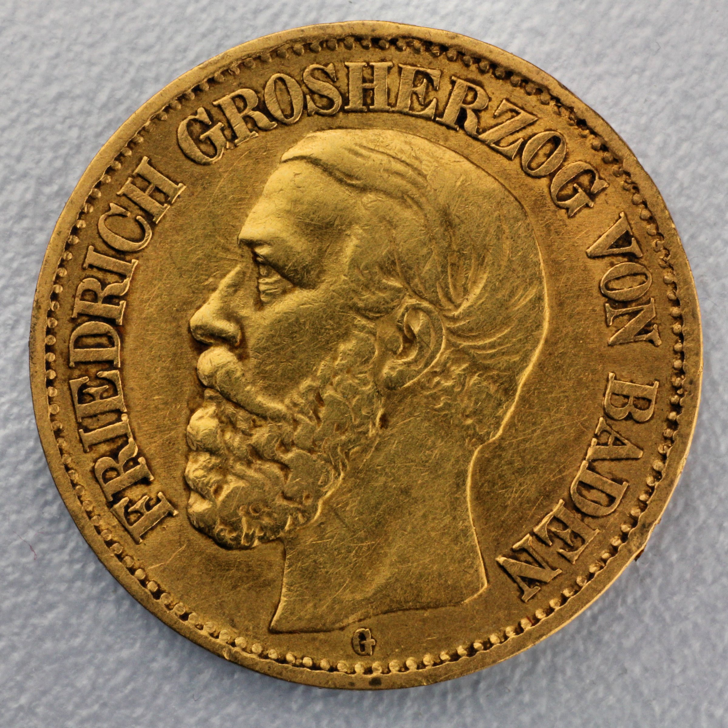 Goldmünze 10 Mark "Friedrich I." (Baden) - Hauptansicht