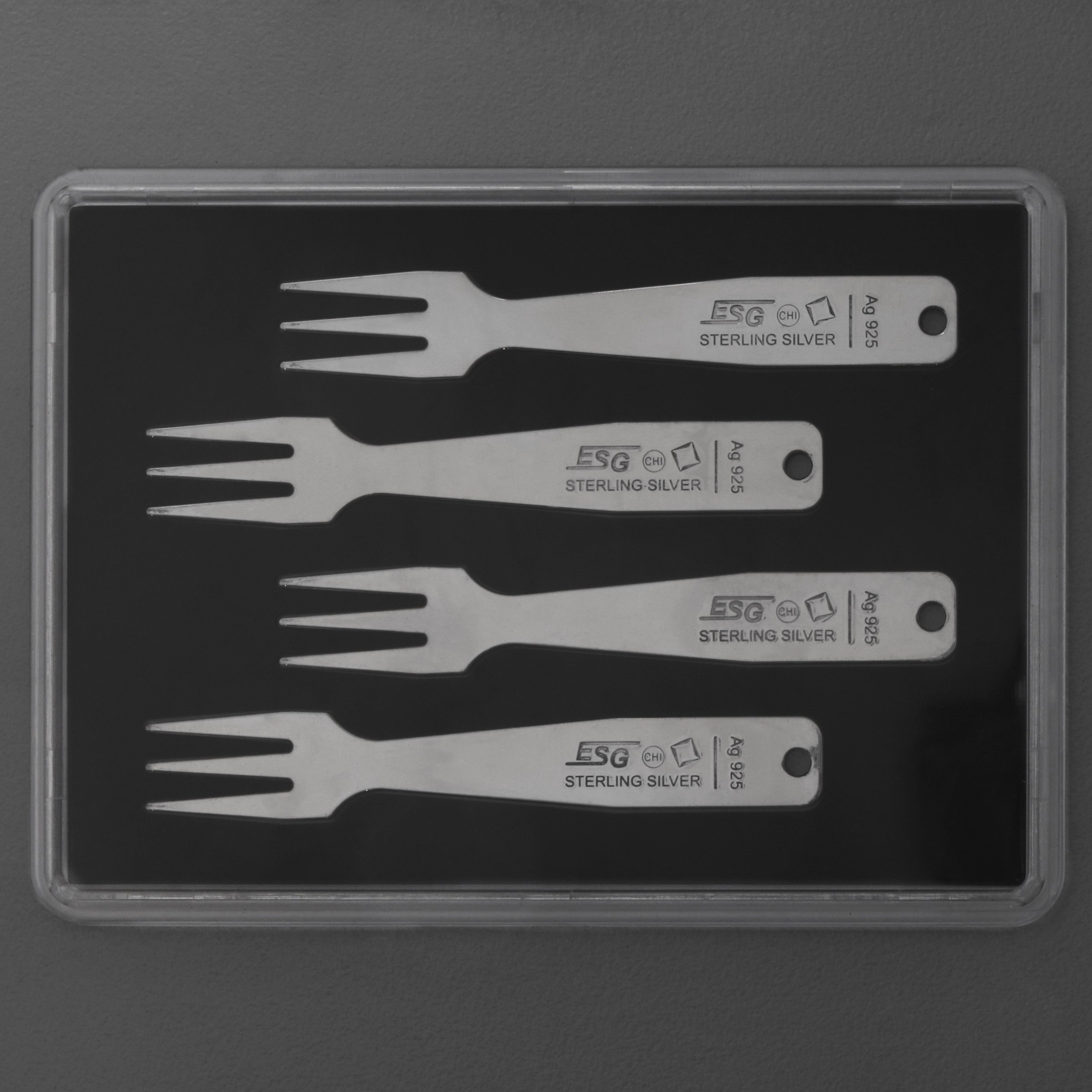 Gourmet-Gabel 4er-Set "Weihnachten" 925er Ag - Detailansicht 1