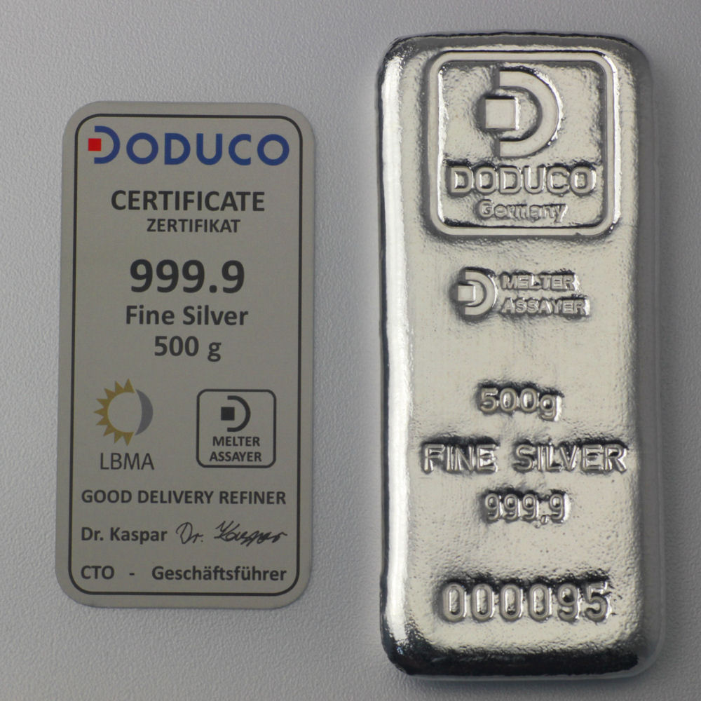 Silberbarren 500g Doduco - Detailansicht 3