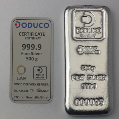 Silberbarren 500g Doduco - Miniaturansicht 4