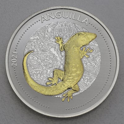 Silbermünze 1oz "Gecko" 2021 (vergoldet) Eastern Caribbean 8 (Anguilla) - Miniaturansicht 1