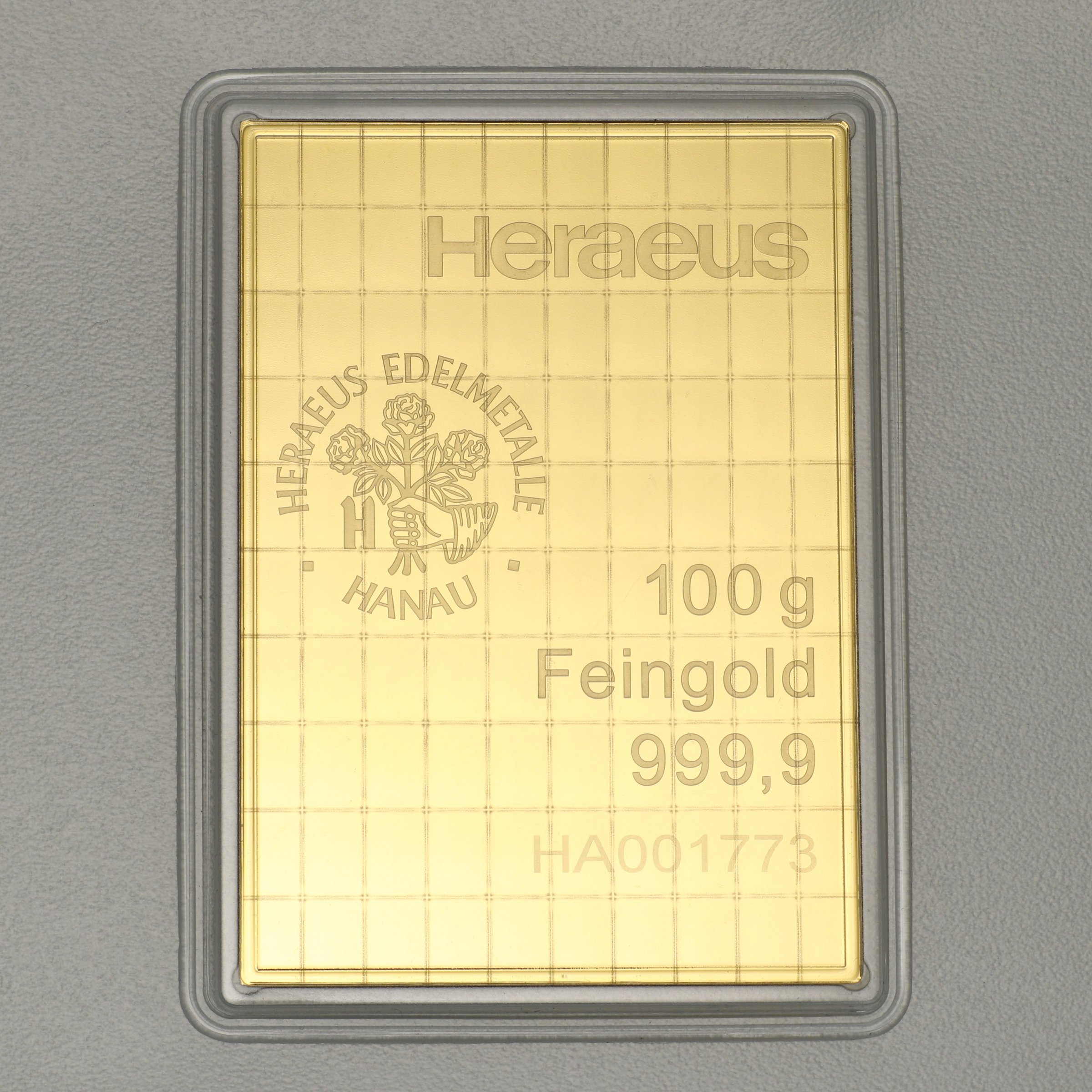 Goldtafel HERAEUS (100x 1g Gold) "CombiBar" - Detailansicht 1