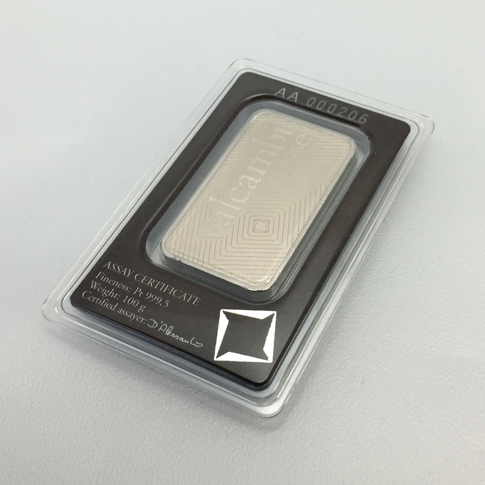 Platinbarren 100g VALCAMBI (Pt) - Detailansicht 2