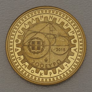 Goldmünze 200 Euro "Archimedes" 2015 Griechische Kultur - Historiker (Griechenland) - Miniaturansicht 2