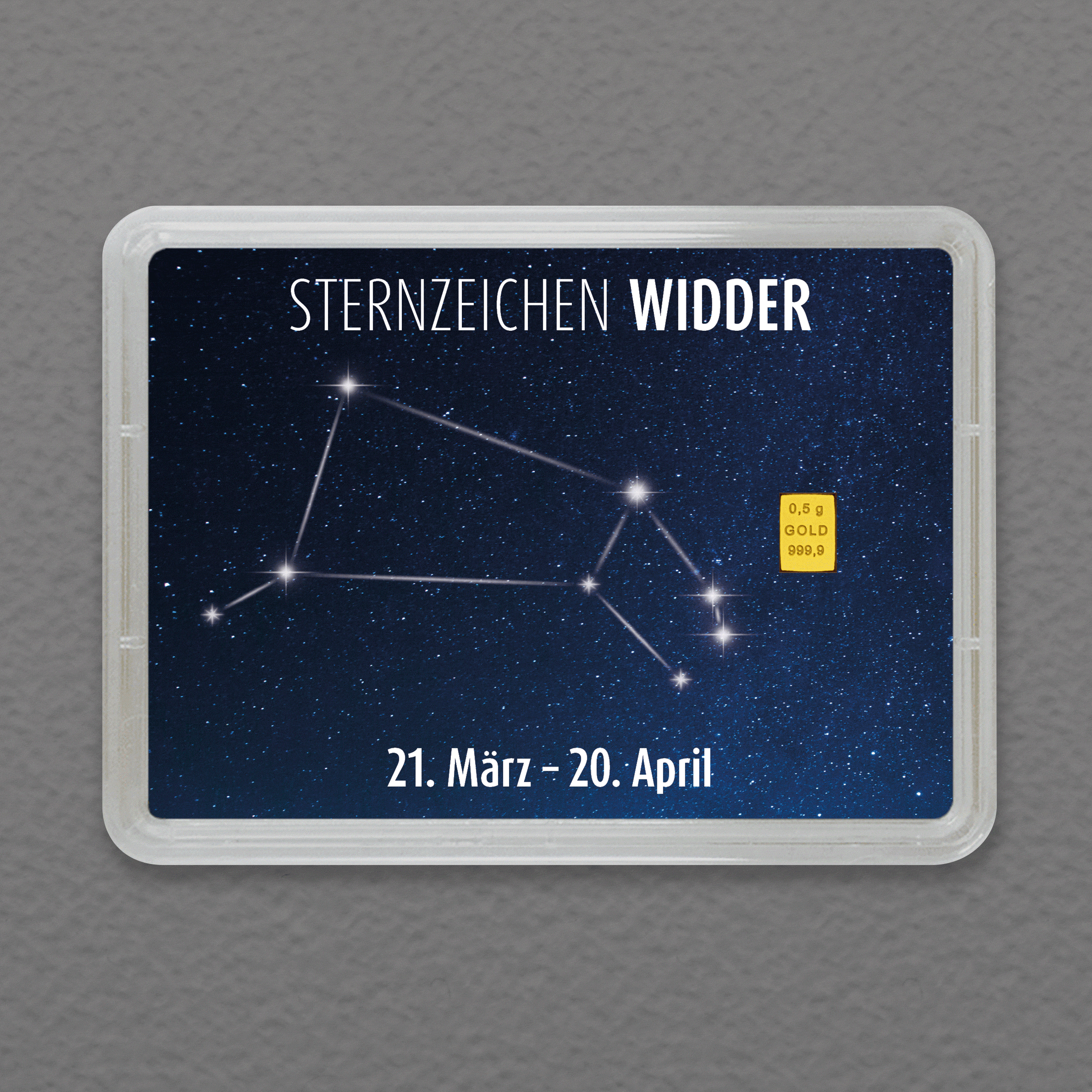 Goldbarren 0,5g "Sternzeichen: Widder" (Flip) - Hauptansicht