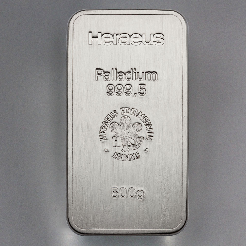 Palladiumbarren 500g HERAEUS (999,5 Pd) - Hauptansicht