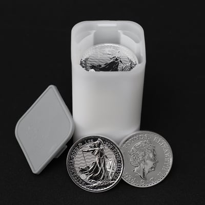 Silbermünze 25 x 1oz "Britannia" 2022 Tube (Großbritannien) - Miniaturansicht 1