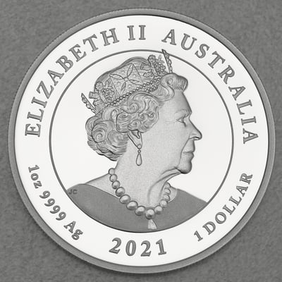 Silbermünze 1oz "One Love" 2021 (PP/koloriert) (Australien) - Miniaturansicht 2