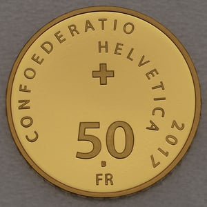 Goldmünze 50 Franken "Barry der Rettungshund" 2017 (Schweiz) - Miniaturansicht 2
