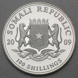 Silbermünze 1oz "Elefant" 2009 African Wildlife 19% (Somalia) - Miniaturansicht 2