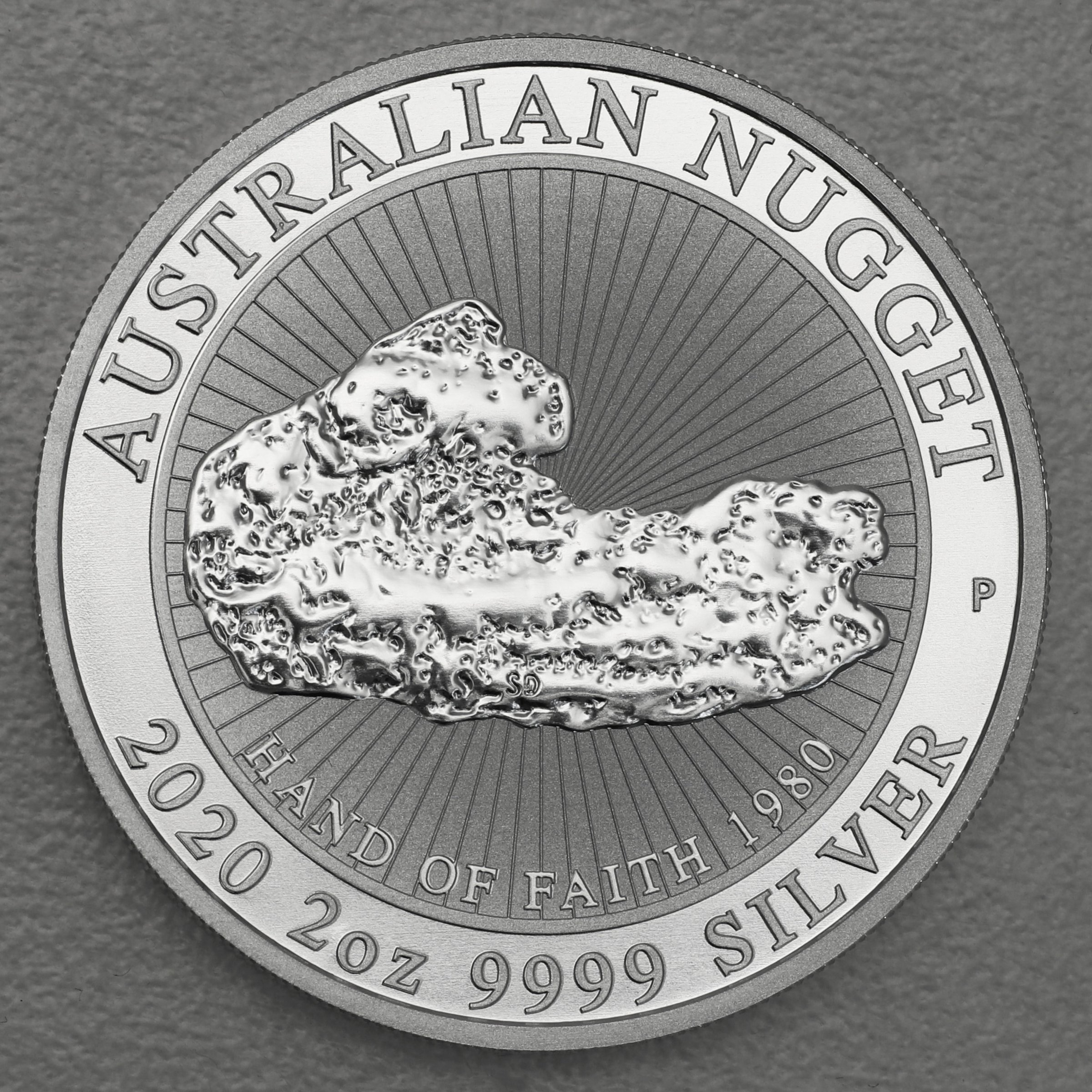 Silbermünze 2oz "Hand of Faith" 2020 Australian Nugget (Australien) - Hauptansicht
