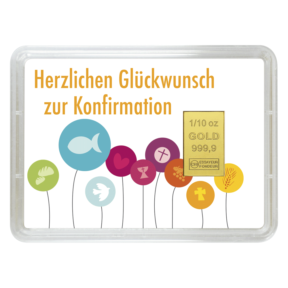 Goldbarren 1/10oz "Konfirmation/Kelch" (Flip) - Hauptansicht