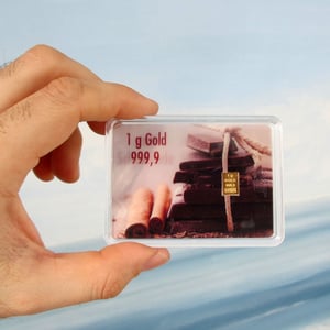 Goldbarren 1g "Gold statt Schokolade" (Flip) - Miniaturansicht 2