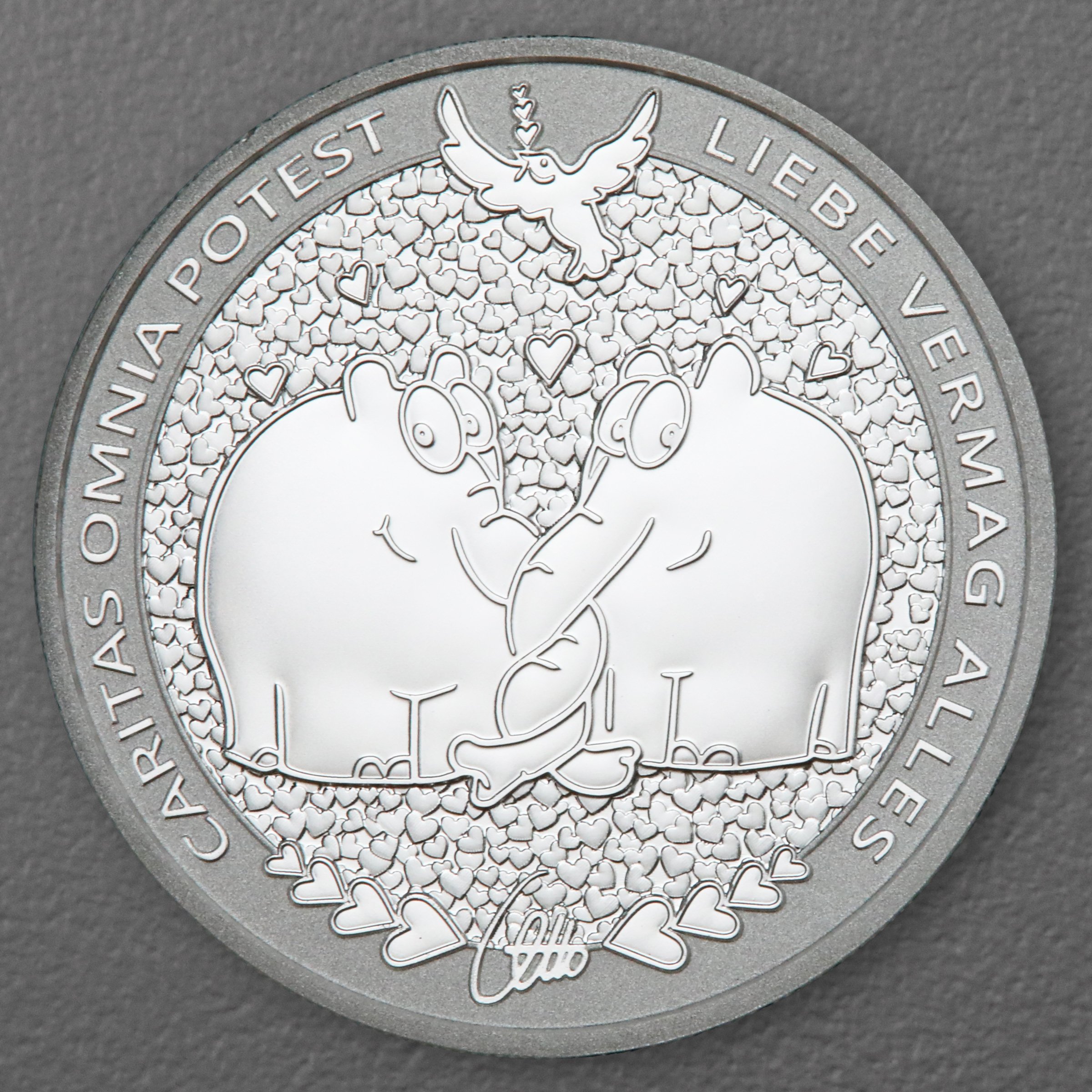 Silbermünze 1oz "Caritas Omnia Potest" 2024 Ottifanten – Rüsselfanten diff. (Tuvalu) - Hauptansicht