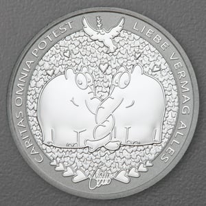 Silbermünze 1oz "Caritas Omnia Potest" 2024 Ottifanten – Rüsselfanten diff. (Tuvalu) - Hauptansicht