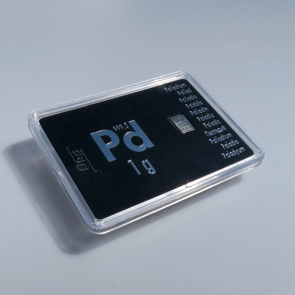Palladiumbarren 1g "Pd International" (Motivbox) - Detailansicht 1