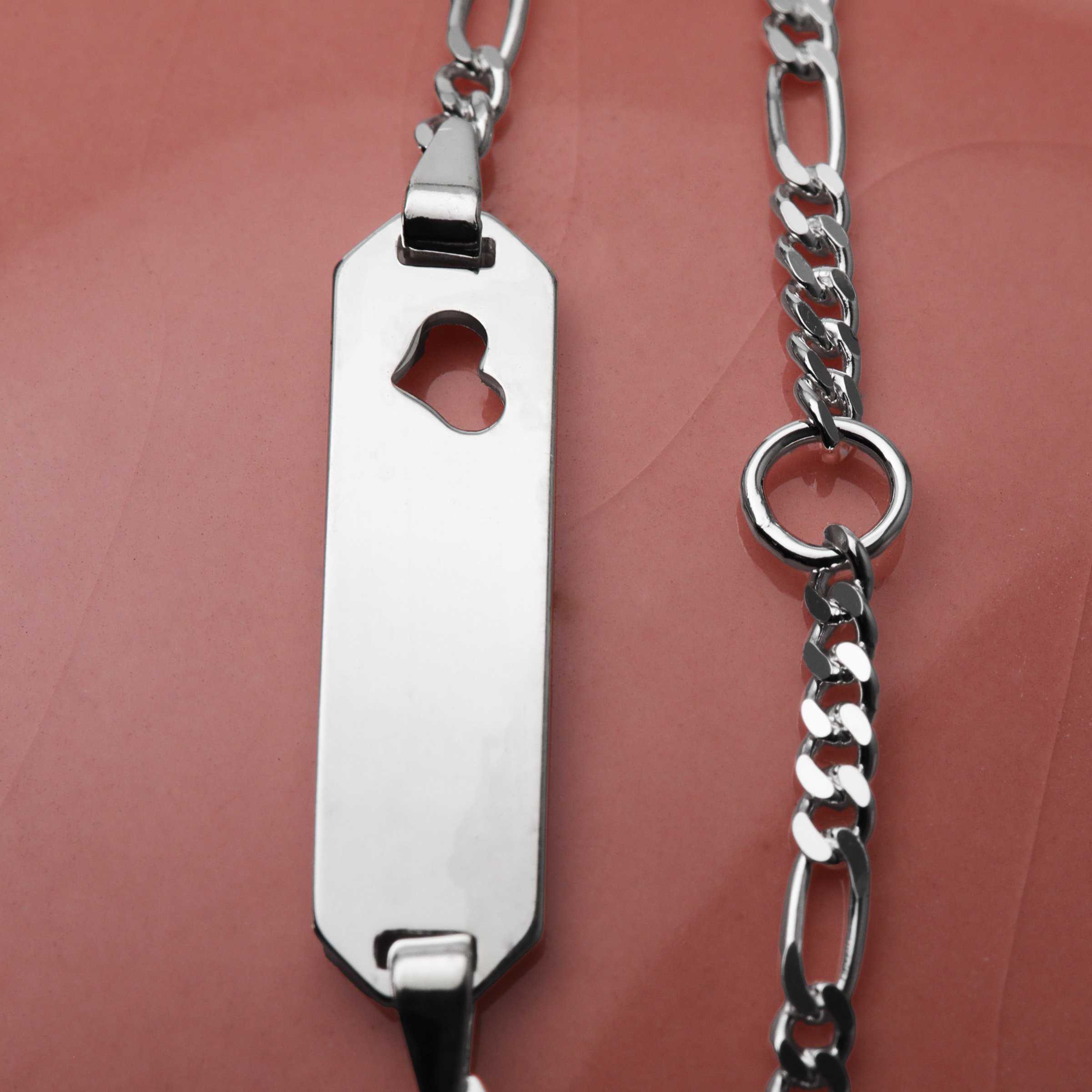 Silber Kinder-Armband 925er/16cm "Herz" gravierb. (Sterling) - Detailansicht 1