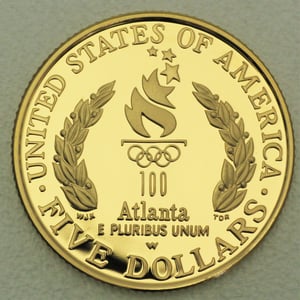 Goldmünze 5 Dollar "Olympia Fackel" 1996 (PP) (USA) - Miniaturansicht 2
