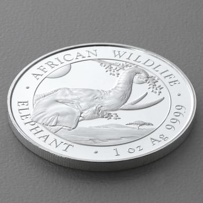 Silbermünze 1oz "Elefant" 2023 African Wildlife 19% (Somalia) - Miniaturansicht 3