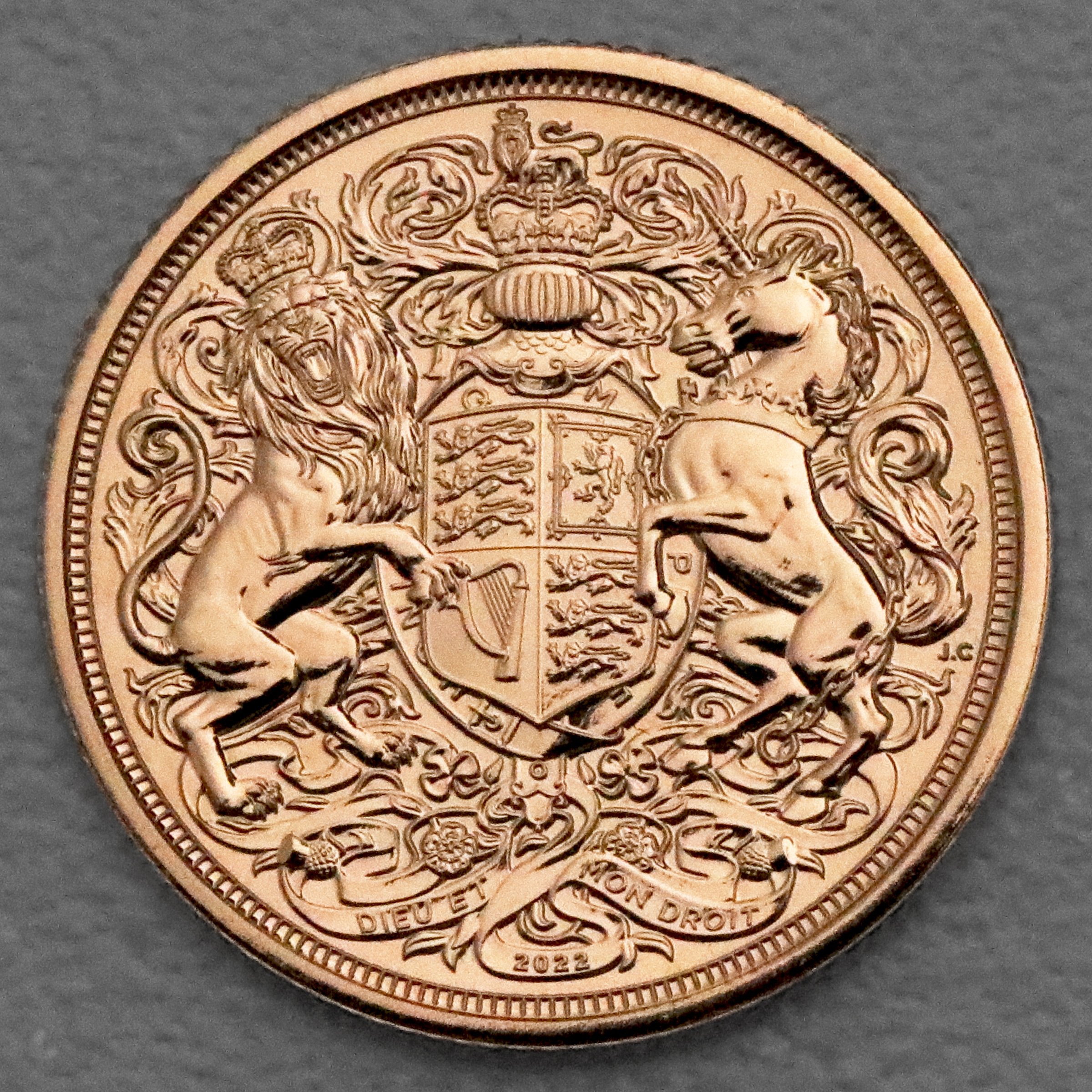 Goldmünze 1 Sovereign "Charles III." 2022 The Memorial (Großbritannien) - Hauptansicht