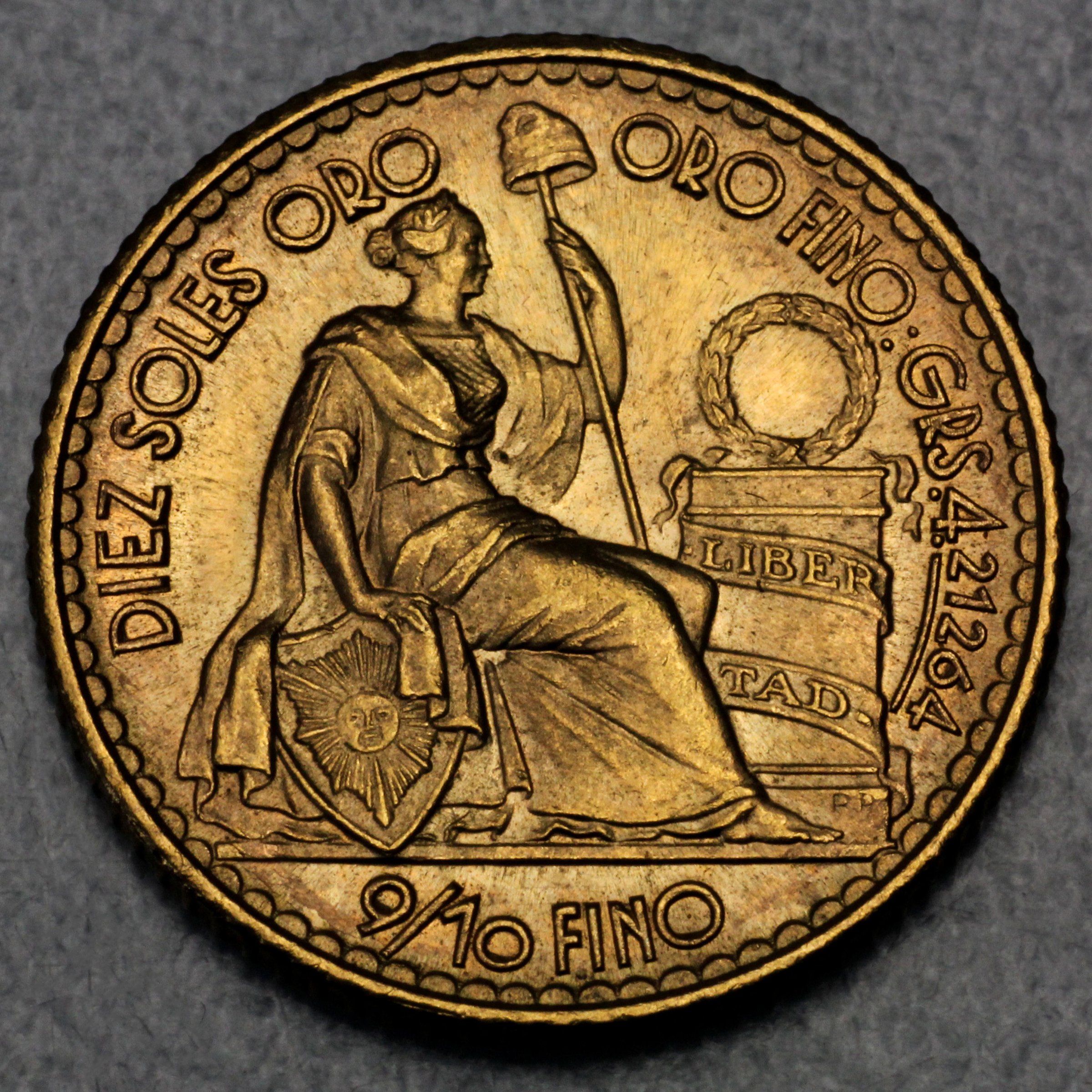 Goldmünze 10 Soles (Peru) - Hauptansicht