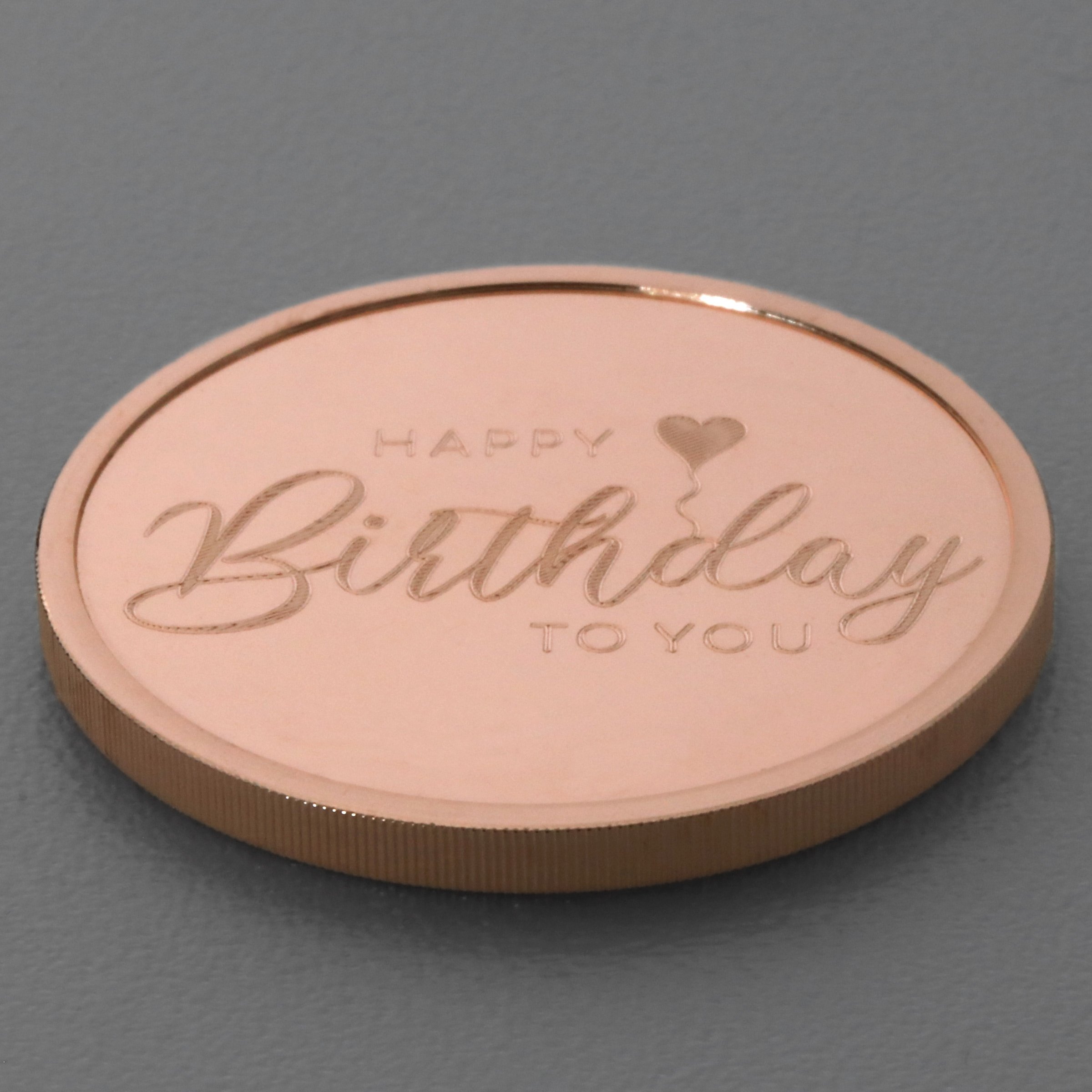 Kupfermedaille "Happy Birthday" Gravurmedaille - Detailansicht 2