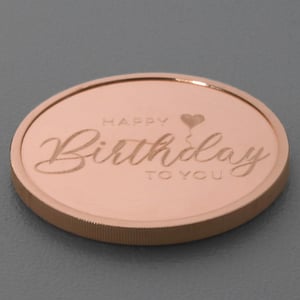 Kupfermedaille "Happy Birthday" Gravurmedaille - Miniaturansicht 3