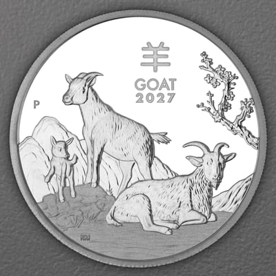 Silbermünze 1/2oz "Ziege" 2027 (PP) Lunar III – Year of the Goat (Australien) - Hauptansicht