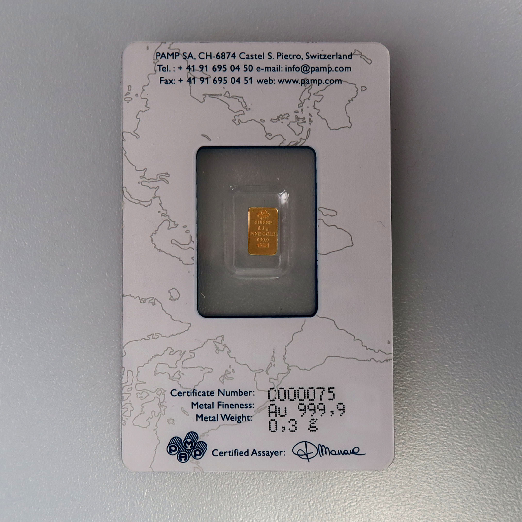 Goldbarren 0,3g PAMP "Fortuna" - Detailansicht 1
